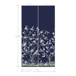York Designer Series Lingering Garden Navy Wall Mural - SKU MU0315M