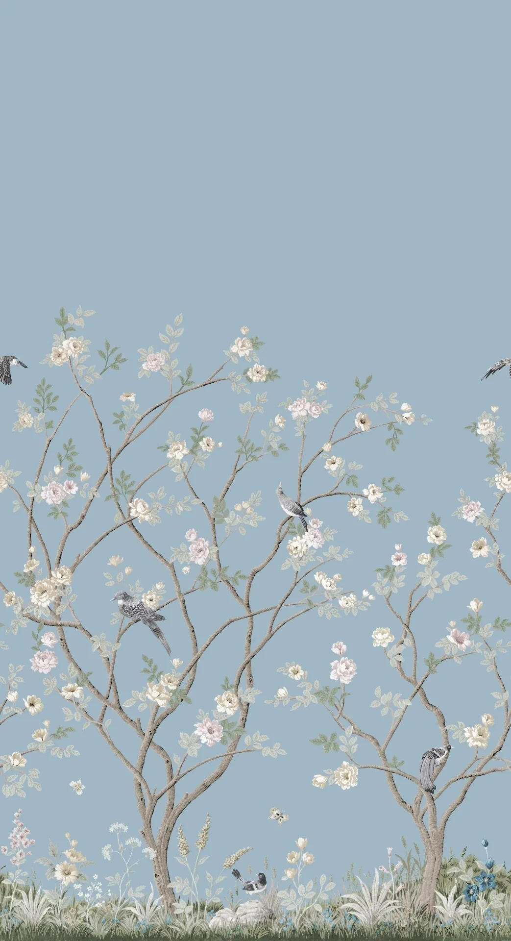 York Designer Series Lingering Garden Sky Blue Wall Mural - SKU MU0314M