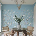 York Designer Series Lingering Garden Sky Blue Wall Mural - SKU MU0314M
