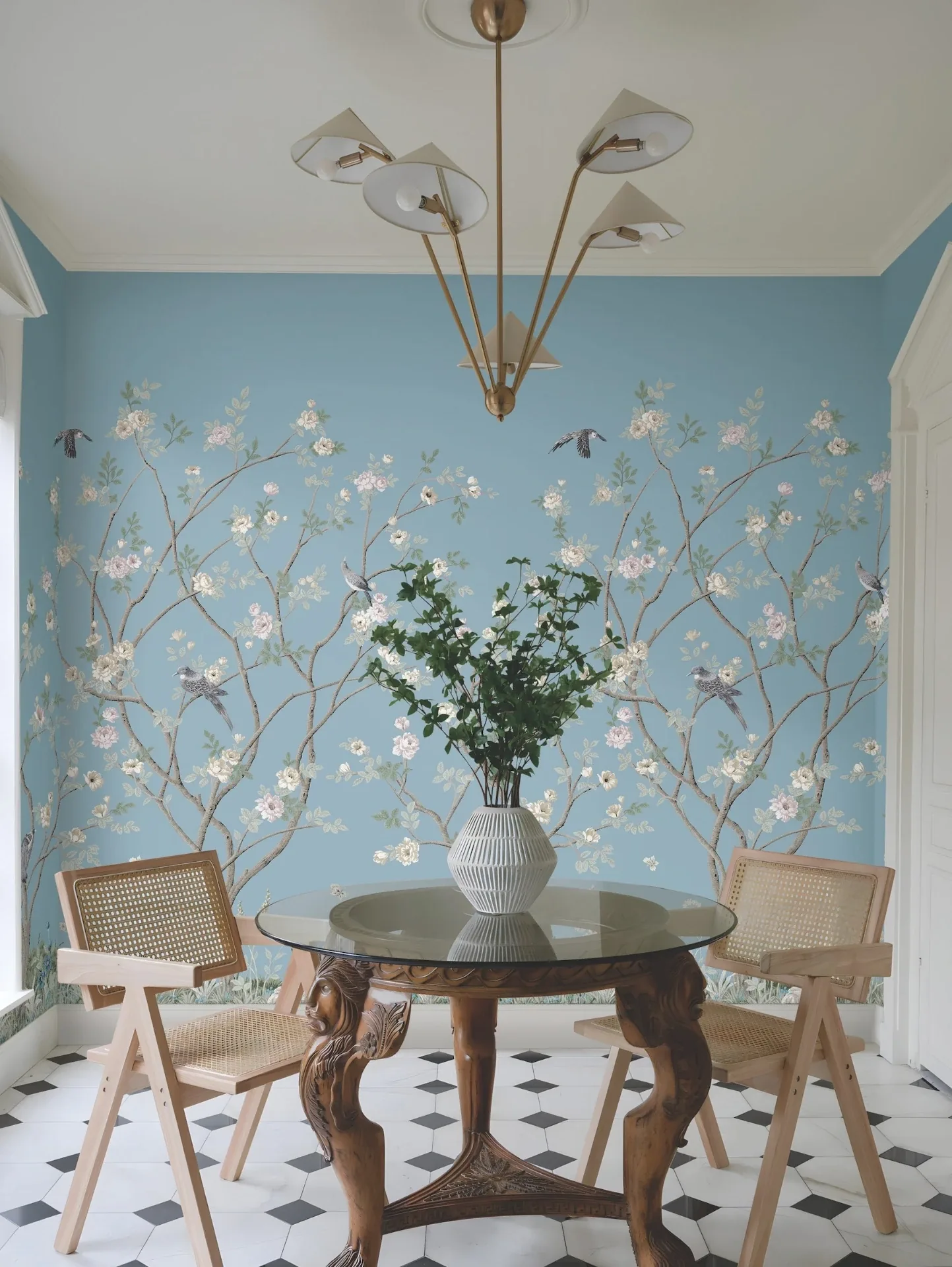 York Designer Series Lingering Garden Sky Blue Wall Mural - SKU MU0314M