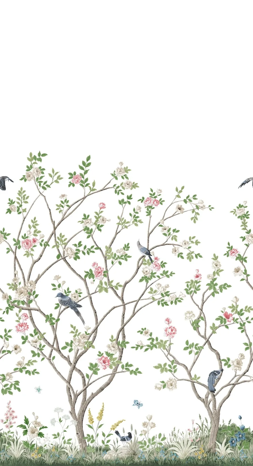 York Designer Series Lingering Garden White Wall Mural - SKU MU0317M
