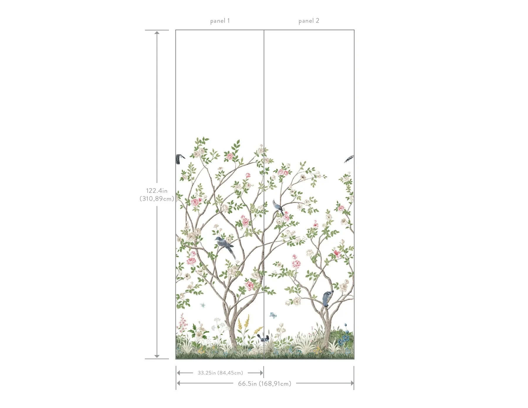 York Designer Series Lingering Garden White Wall Mural | Wallpaper Twins York Designer Series Lingering Garden White Wall Mural - SKU MU0317M