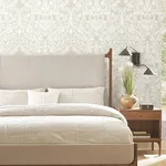 York Designer Series Lockwood Damask Beige Wallpaper - SKU AC9194