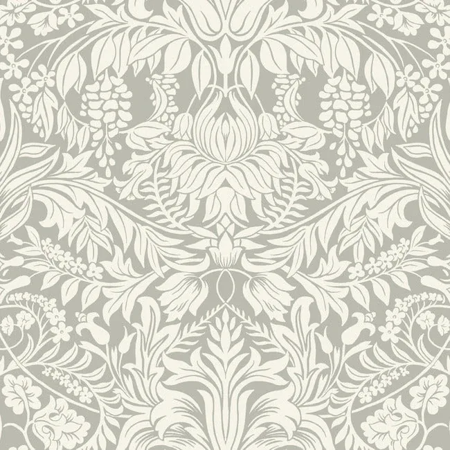 York Designer Series Lockwood Damask Grey Wallpaper - SKU AC9195
