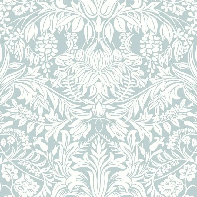 York Designer Series Lockwood Damask Light Blue Wallpaper - SKU AC9192