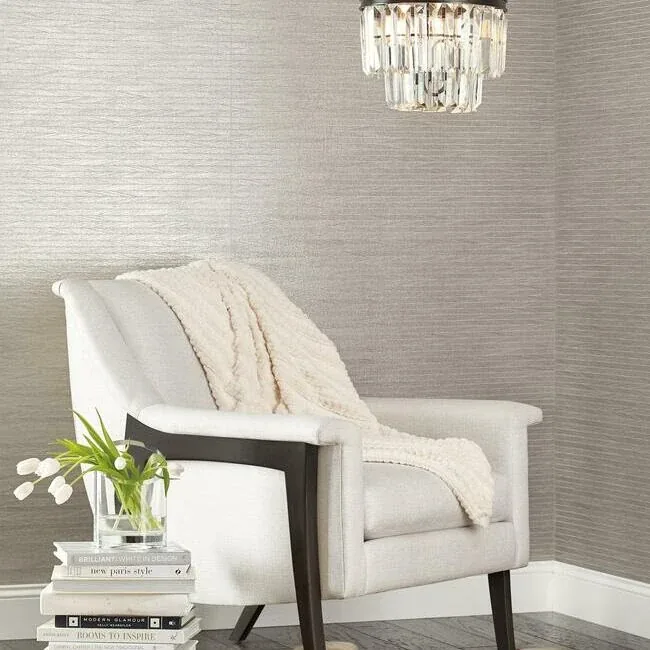 York Designer Series Lombard Dark Silver Wallpaper - SKU DL2912