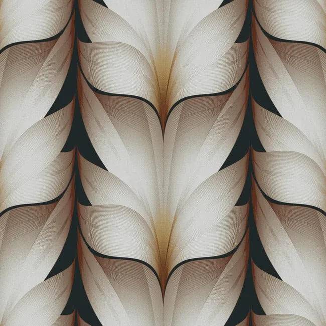 York Designer Series Lotus Light Stripe Black Wallpaper - SKU EV3954