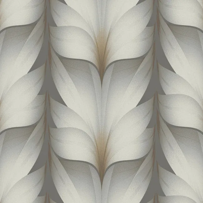 EV3953 | Lotus Light Stripe Charcoal Wallpaper