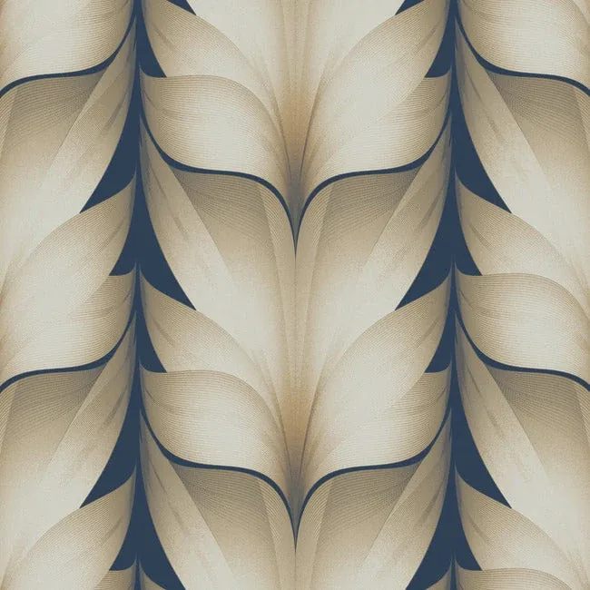 EV3956 | Lotus Light Stripe Navy Wallpaper
