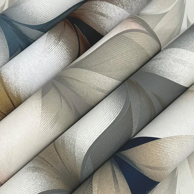 York Designer Series Lotus Light Stripe Navy Wallpaper | Wallpaper Twins York Designer Series Lotus Light Stripe Navy Wallpaper - SKU EV3956