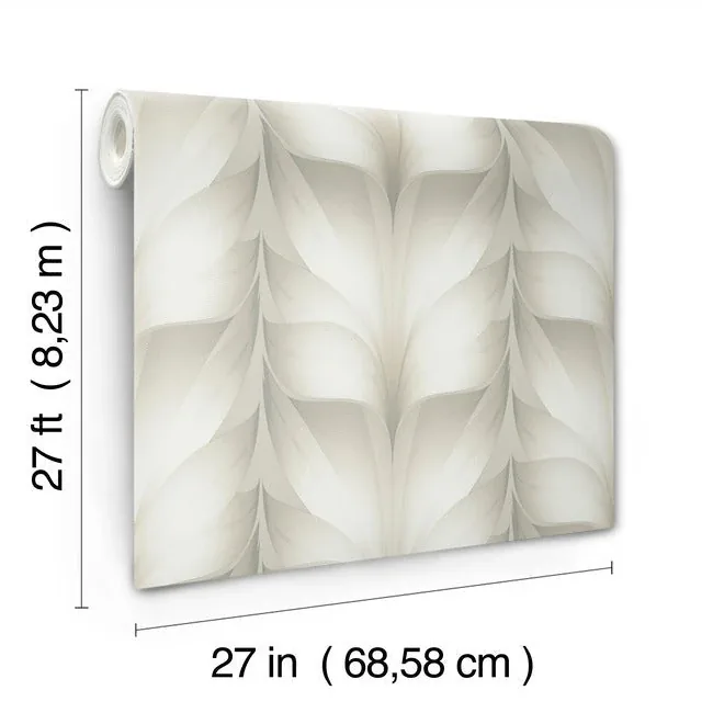 York Designer Series Lotus Light Stripe White Wallpaper - SKU EV3955