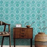 York Designer Series Lotus Palm Aqua Wallpaper - SKU HO2151
