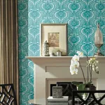 York Designer Series Lotus Palm Aqua Wallpaper - SKU HO2151