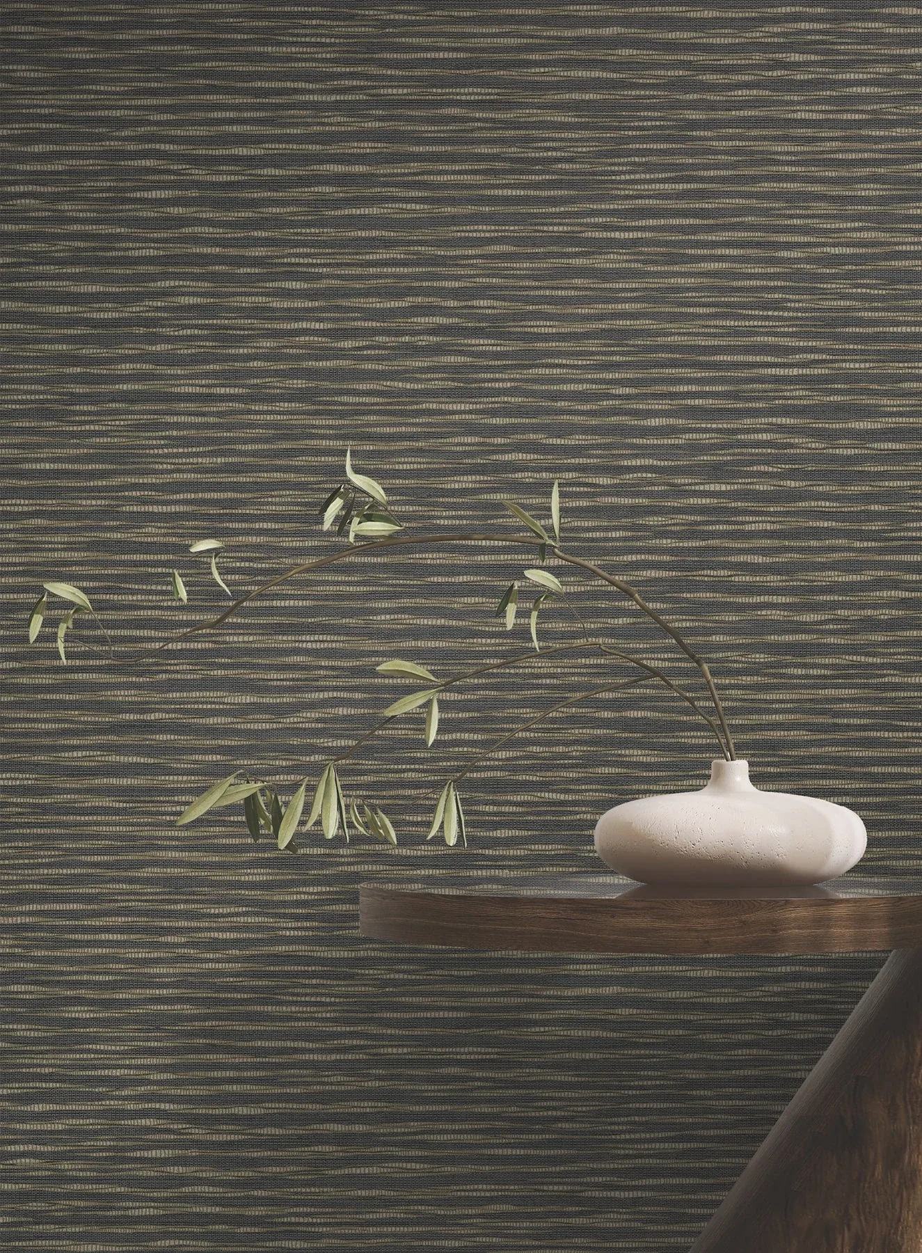 York Designer Series Lotus Weave Charcoal Wallpaper - SKU ZA8041