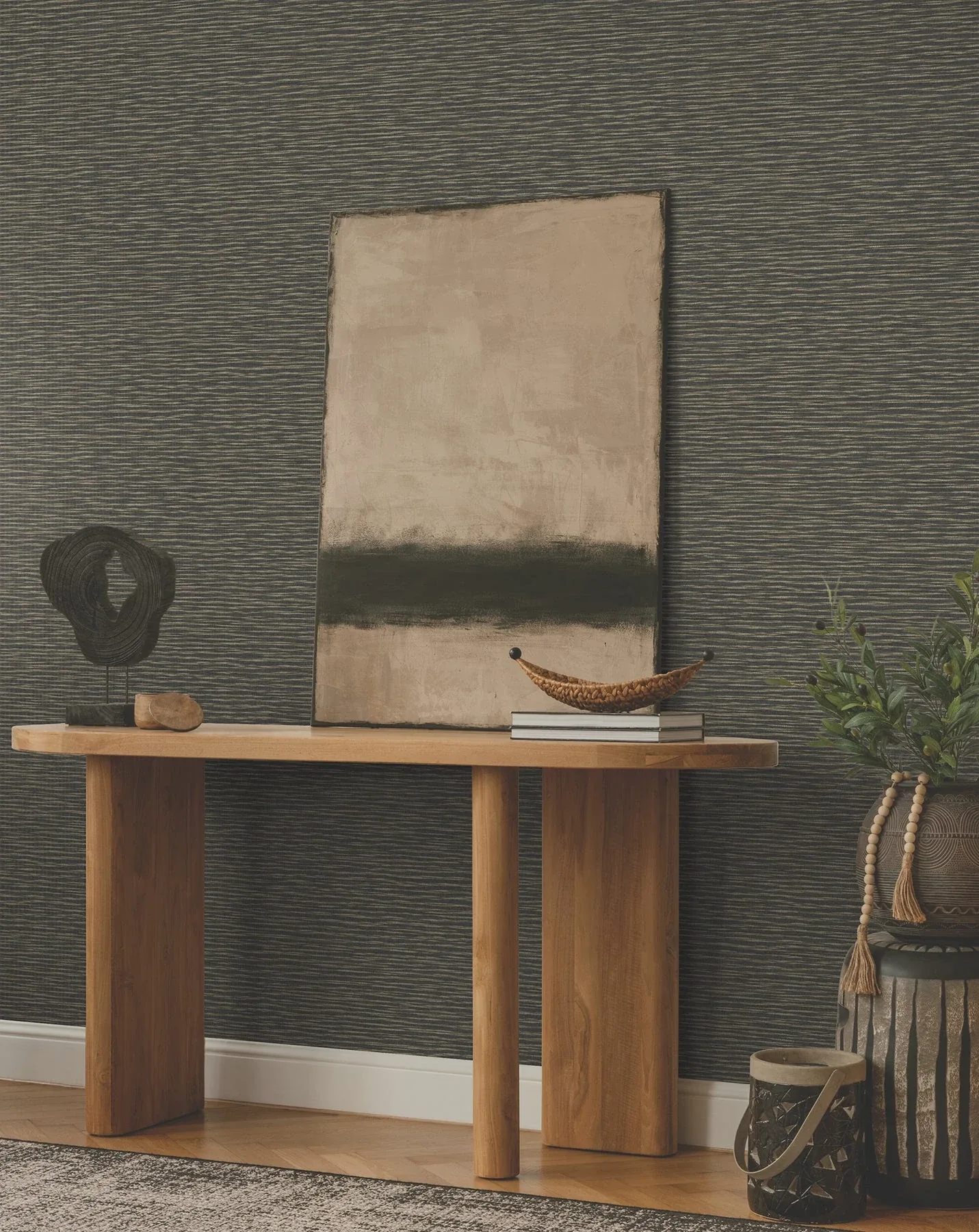 York Designer Series Lotus Weave Charcoal Wallpaper | Wallpaper Twins York Designer Series Lotus Weave Charcoal Wallpaper - SKU ZA8041