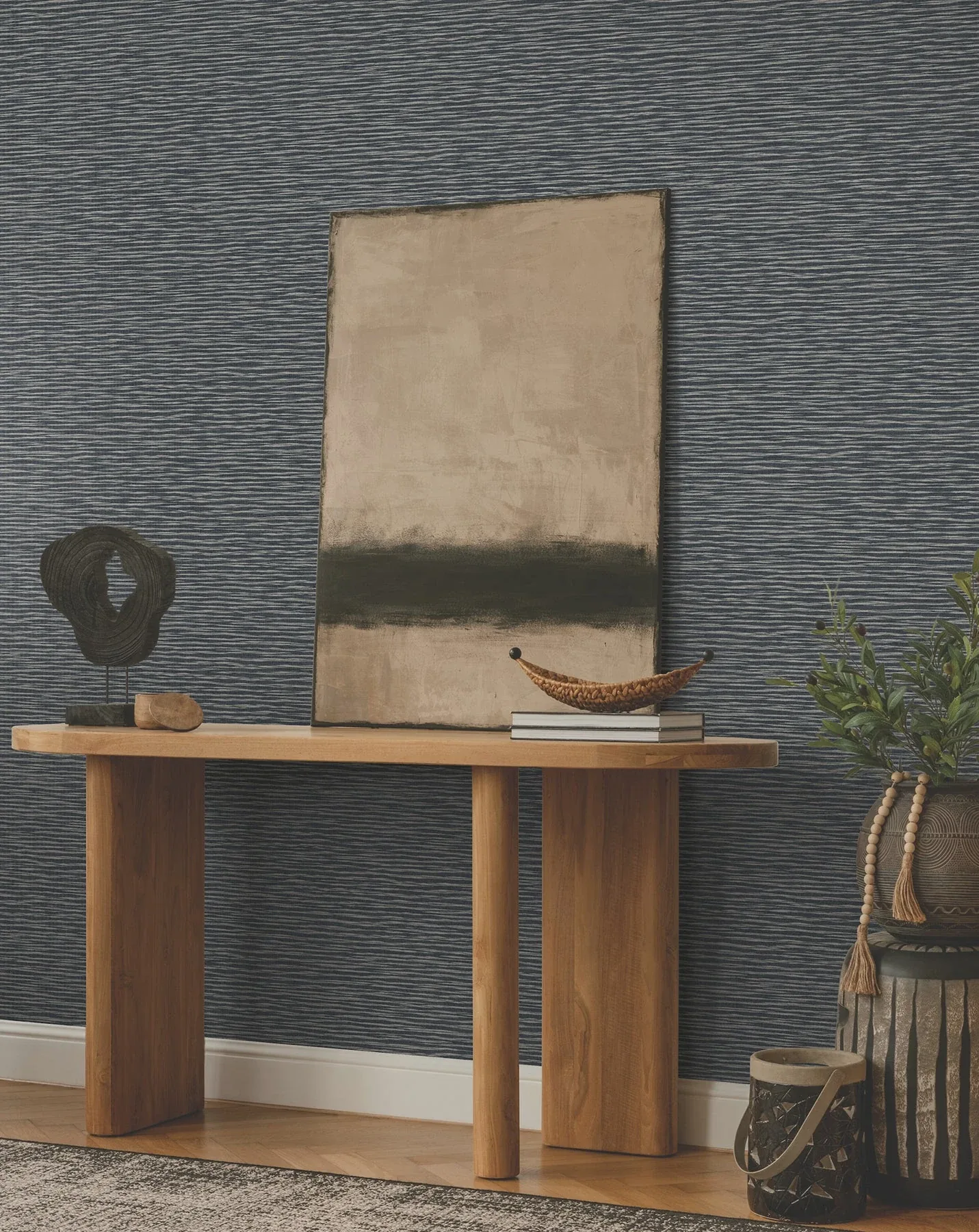 York Designer Series Lotus Weave Navy Wallpaper | Wallpaper Twins York Designer Series Lotus Weave Navy Wallpaper - SKU ZA8042