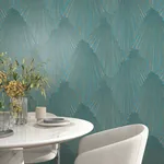 York Designer Series Lumiere Teal Deco Geo Wallpaper | Wallpaper Twins York Designer Series Lumiere Teal Deco Geo Wallpaper - SKU MA35850