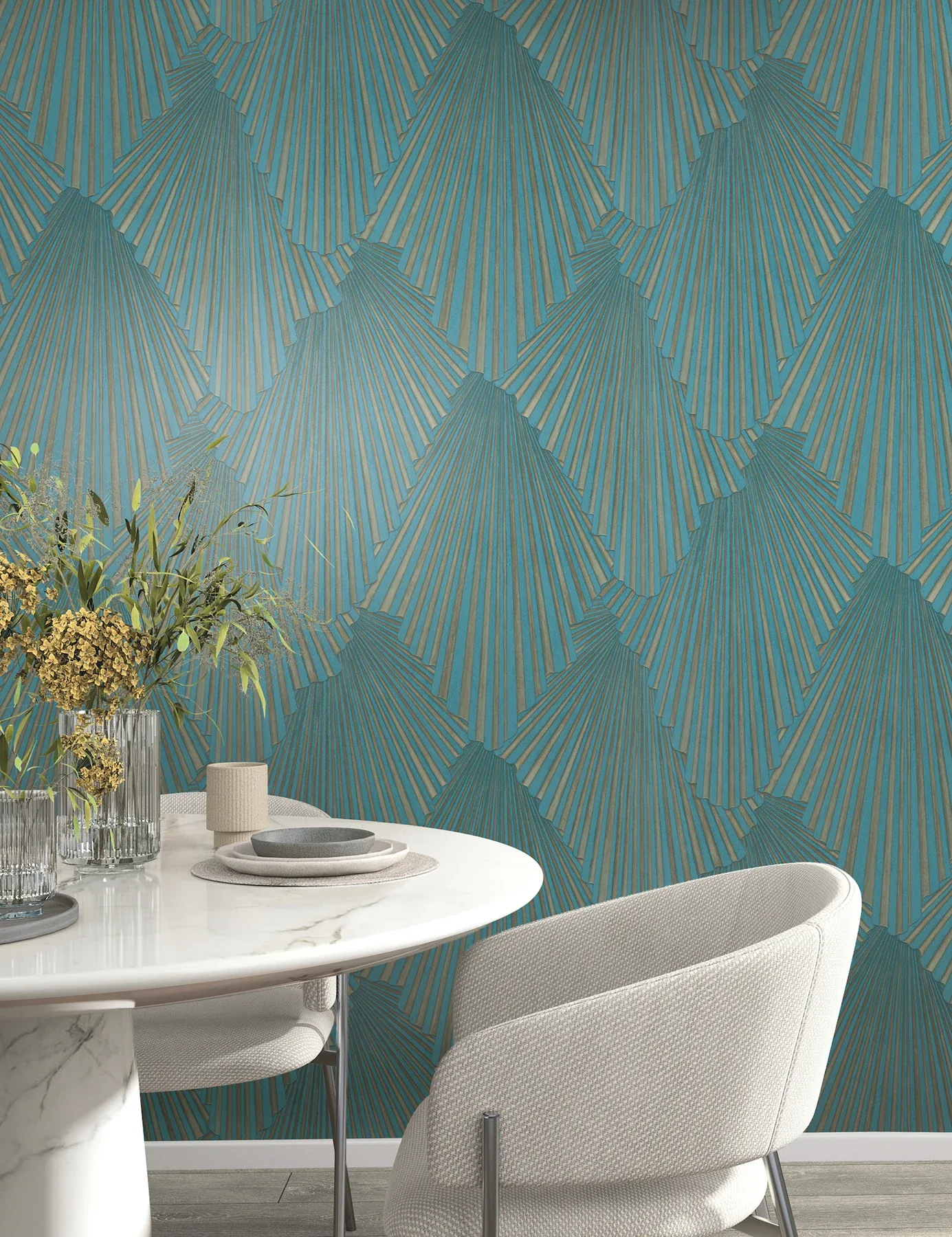 York Designer Series Lumiere Teal Deco Geo Wallpaper | Wallpaper Twins York Designer Series Lumiere Teal Deco Geo Wallpaper - SKU MA35850