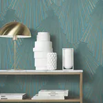 York Designer Series Lumiere Teal Deco Geo Wallpaper | Wallpaper Twins York Designer Series Lumiere Teal Deco Geo Wallpaper - SKU MA35850