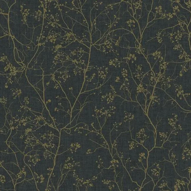 York Designer Series Luminous Branches Black & Gold Wallpaper - SKU DD3811