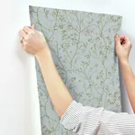 York Designer Series Luminous Branches Blue & Gold Wallpaper | Wallpaper Twins York Designer Series Luminous Branches Blue & Gold Wallpaper - SKU DD3813