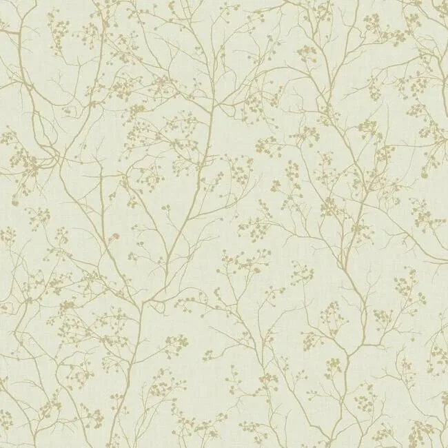 York Designer Series Luminous Branches Cream & Gold Wallpaper - SKU DD3812