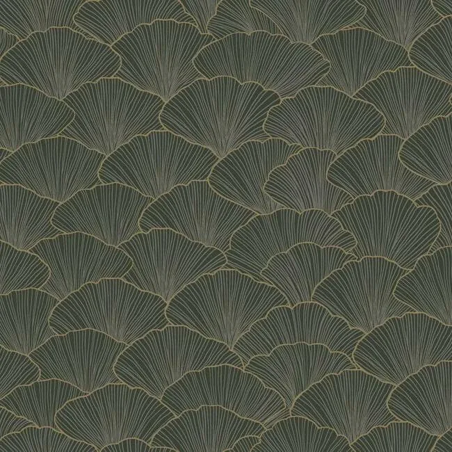 York Designer Series Luminous Gingko Grey Wallpaper - SKU CI2336