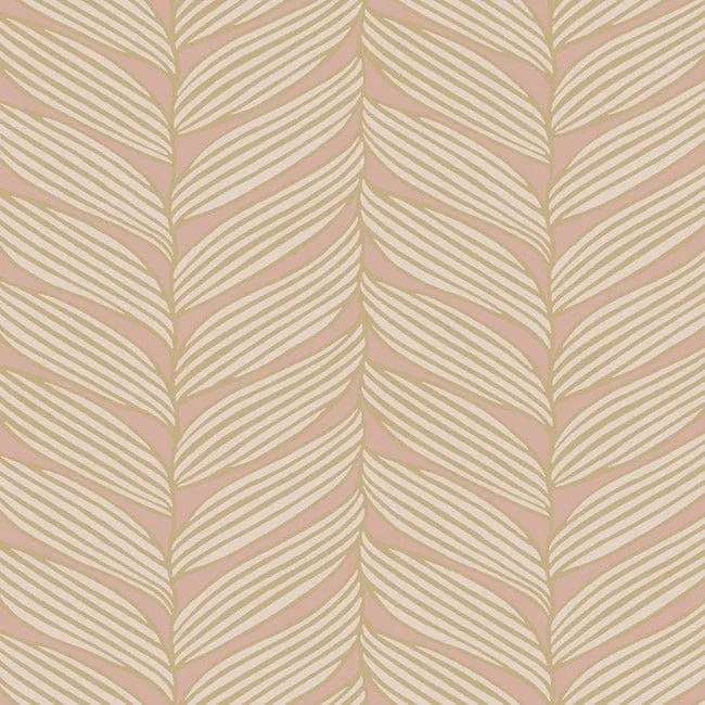 MD7161 | Luminous Leaves Blush & Gold Wallpaper