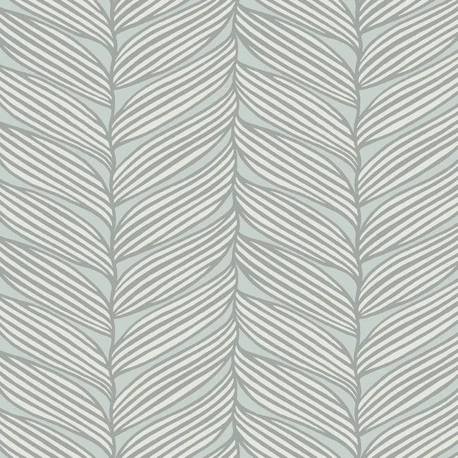 York Designer Series Luminous Leaves Spa & Silver Wallpaper - SKU MD7165