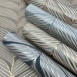 York Designer Series Luminous Leaves Spa & Silver Wallpaper - SKU MD7165