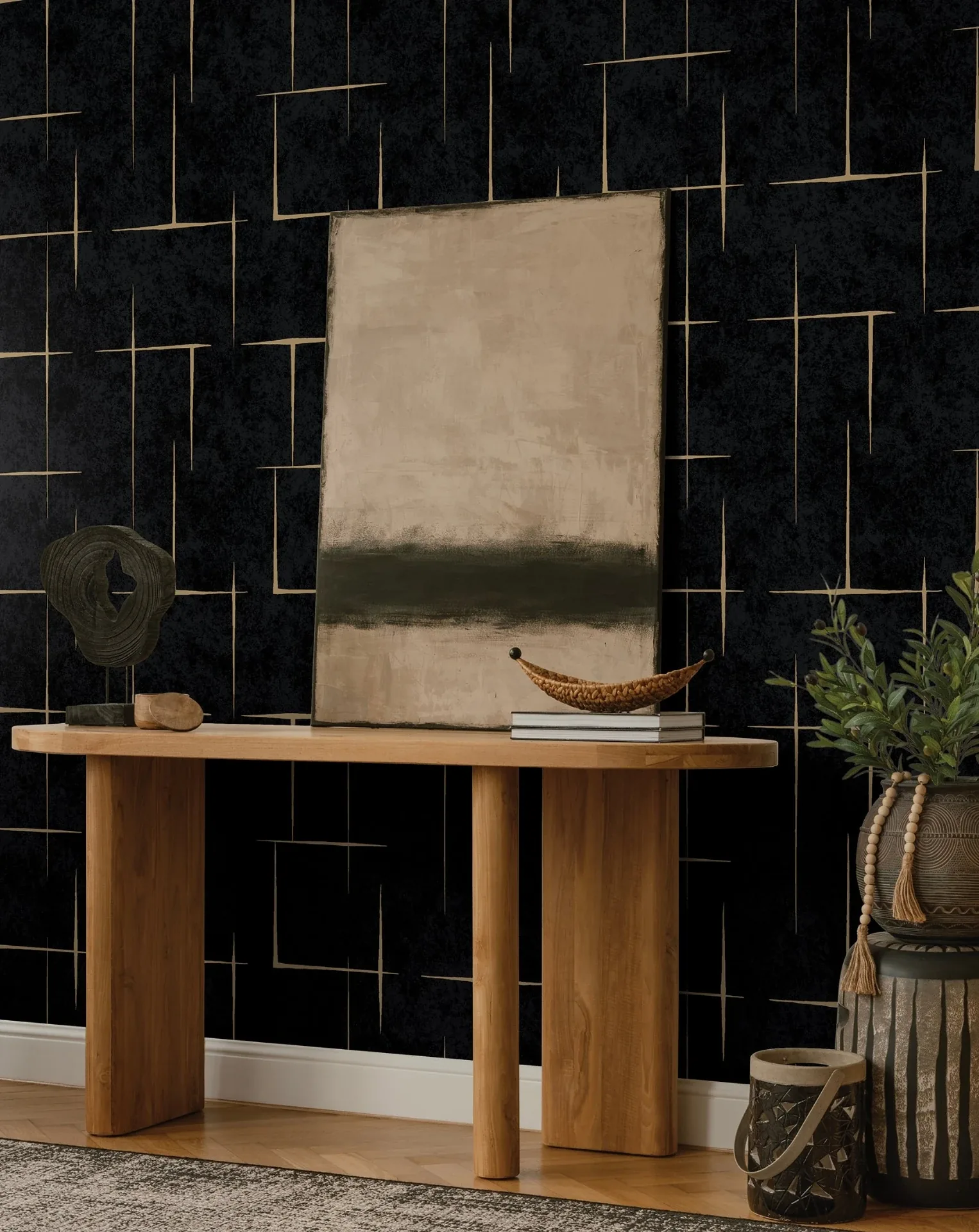 York Designer Series Malia Gold & Black Wallpaper - SKU ZA8054