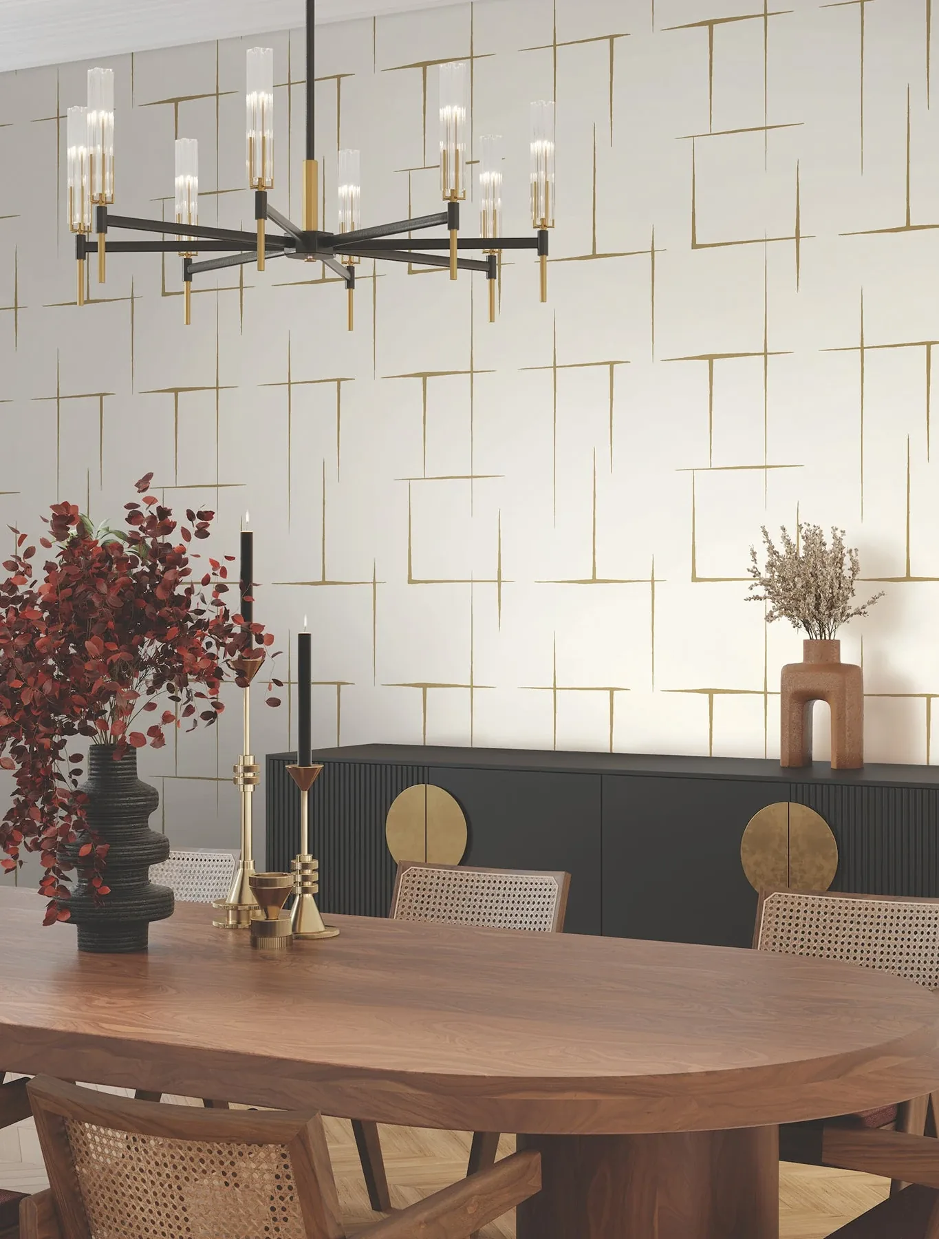York Designer Series Malia Gold & White Wallpaper - SKU ZA8053
