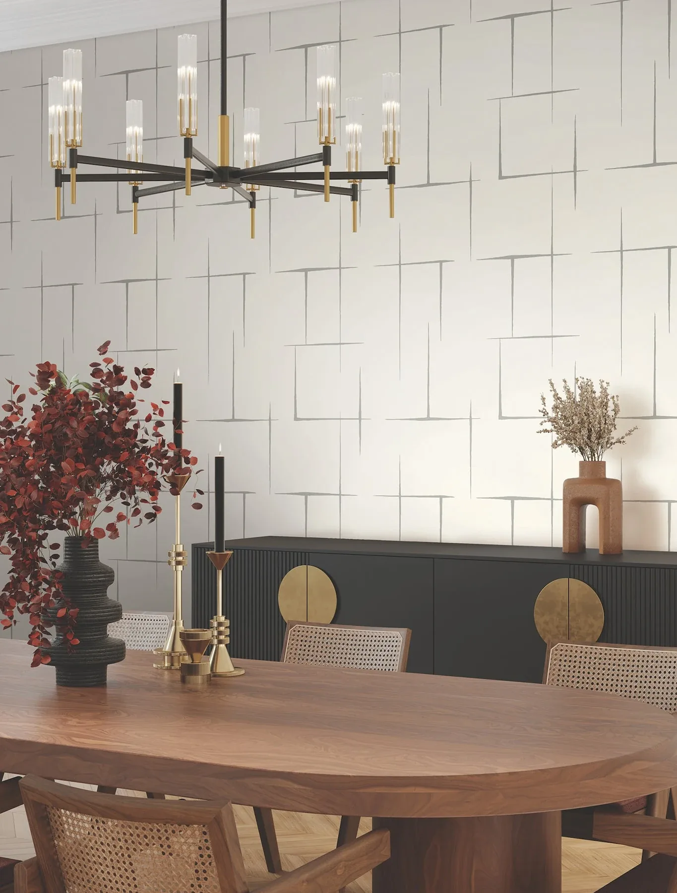 York Designer Series Malia Grey & White Wallpaper - SKU ZA8055