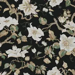 York Designer Series Marguerite Vine Black Wallpaper - SKU GT4514