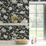 York Designer Series Marguerite Vine Black Wallpaper - SKU GT4514