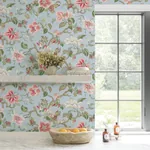York Designer Series Marguerite Vine Blue Wallpaper - SKU GT4512