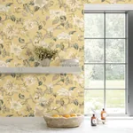 York Designer Series Marguerite Vine Yellow Wallpaper - SKU GT4515