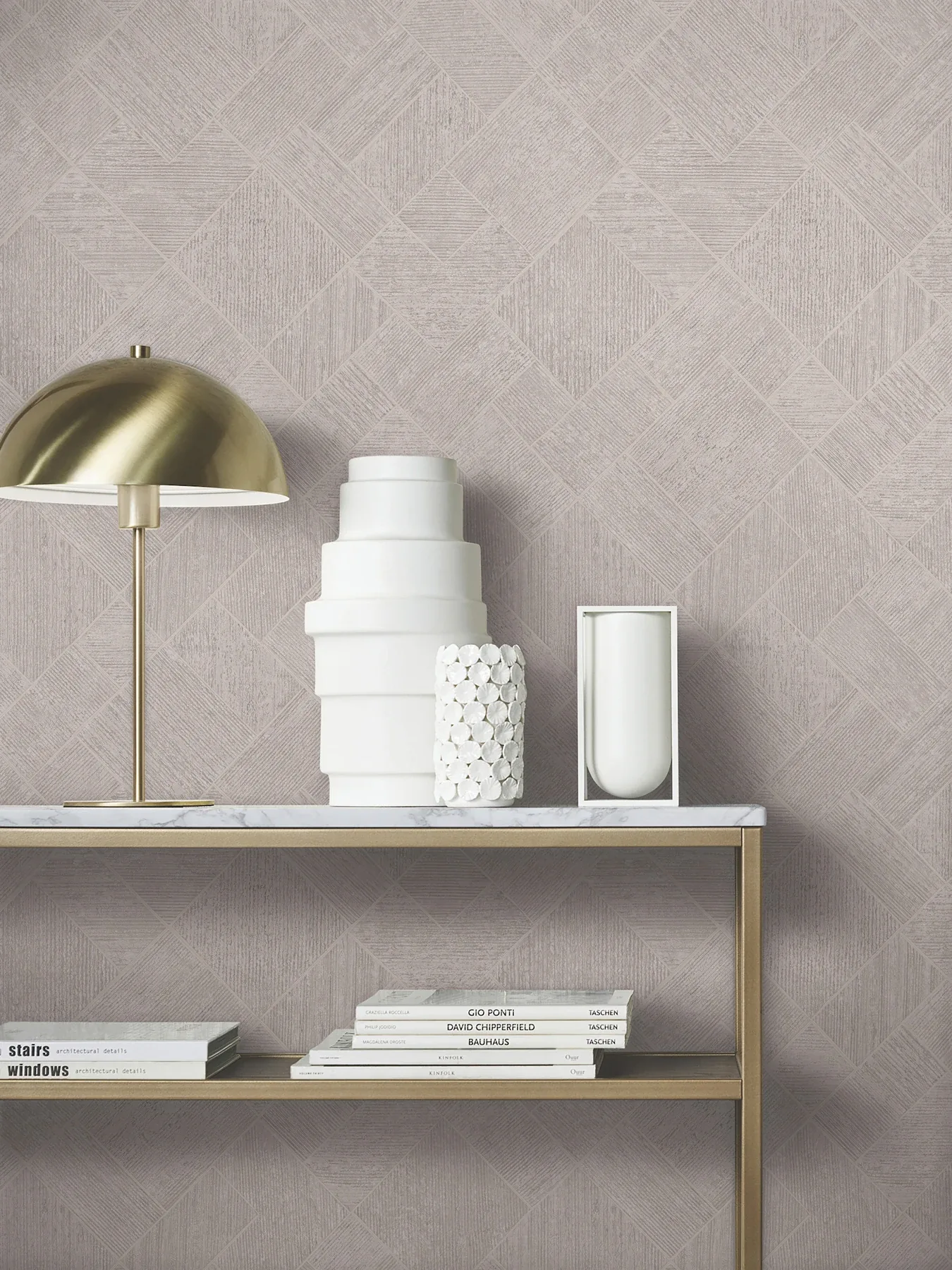 York Designer Series Marquetry Grey Tile Wallpaper - SKU MA35510