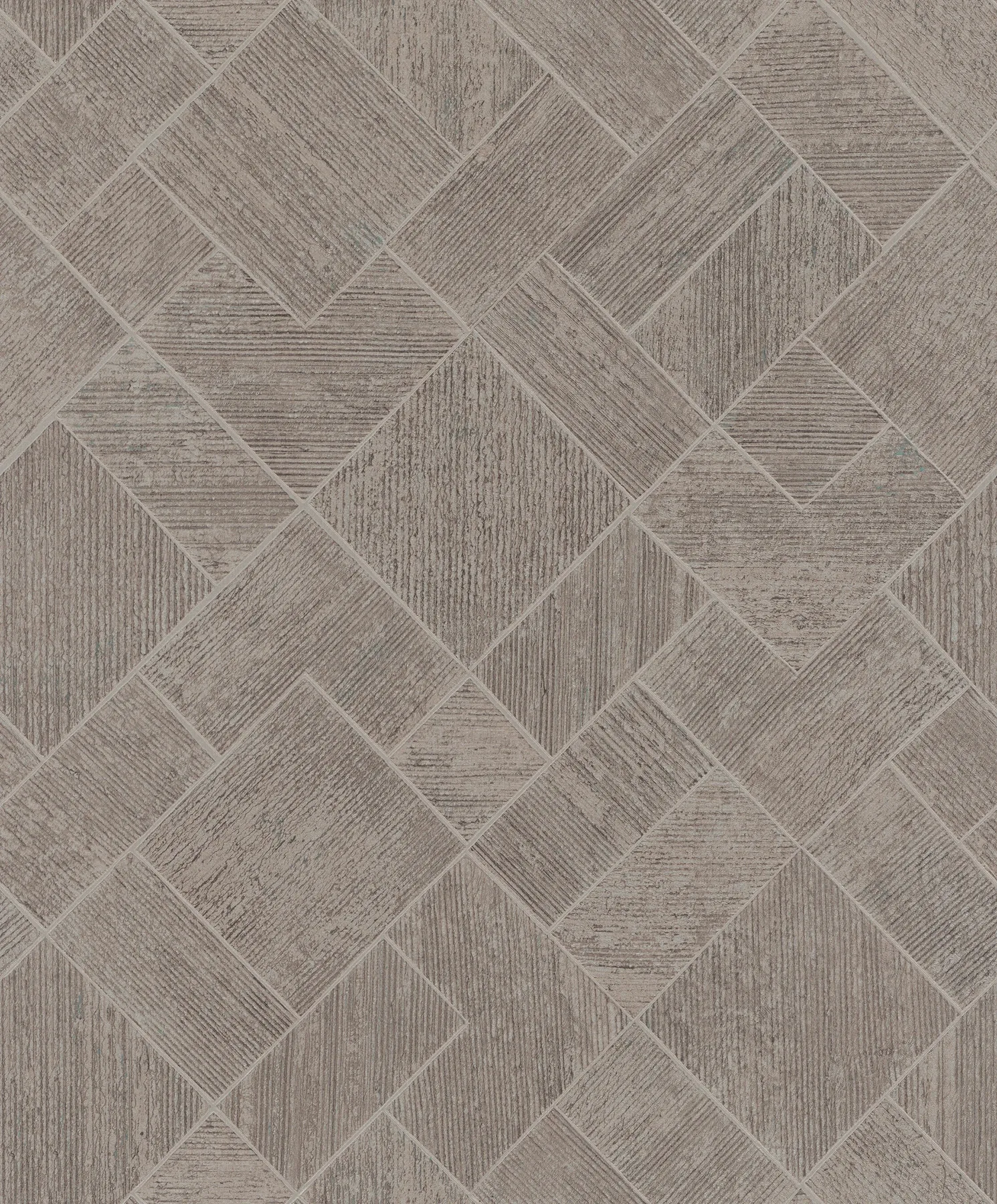 MA35511 | Marquetry Taupe Tile Wallpaper