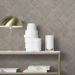 York Designer Series Marquetry Taupe Tile Wallpaper - SKU MA35511