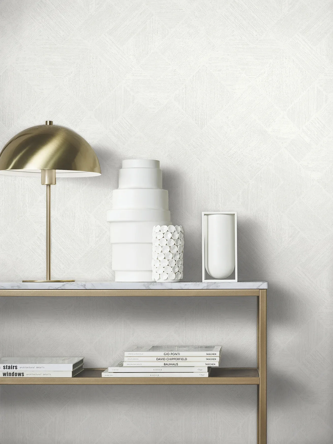 York Designer Series Marquetry White Tile Wallpaper - SKU MA35508