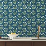 York Designer Series Meadow Flowers Navy & White Wallpaper - SKU AC9151