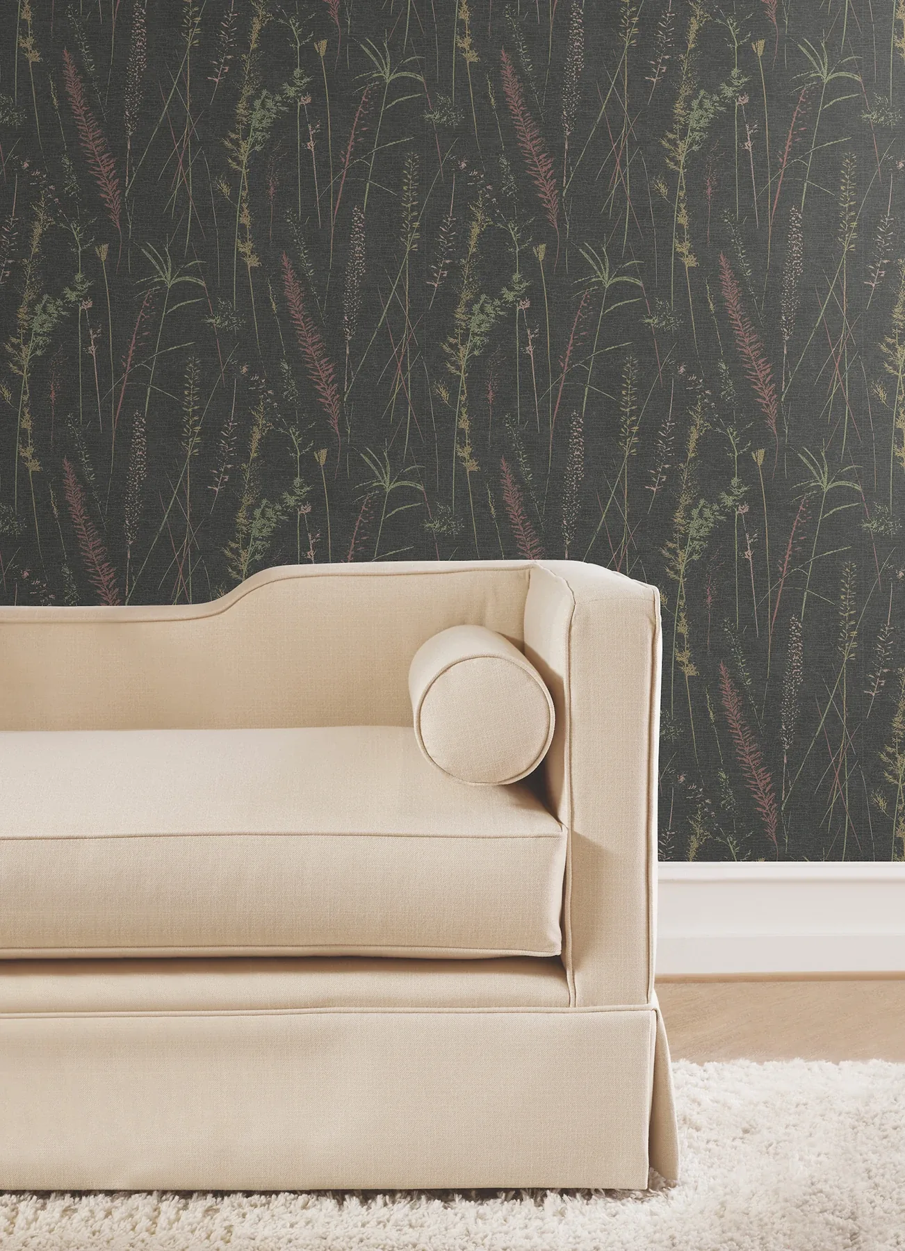 York Designer Series Meadow Splendor Black Botanical Wallpaper - SKU LL3241
