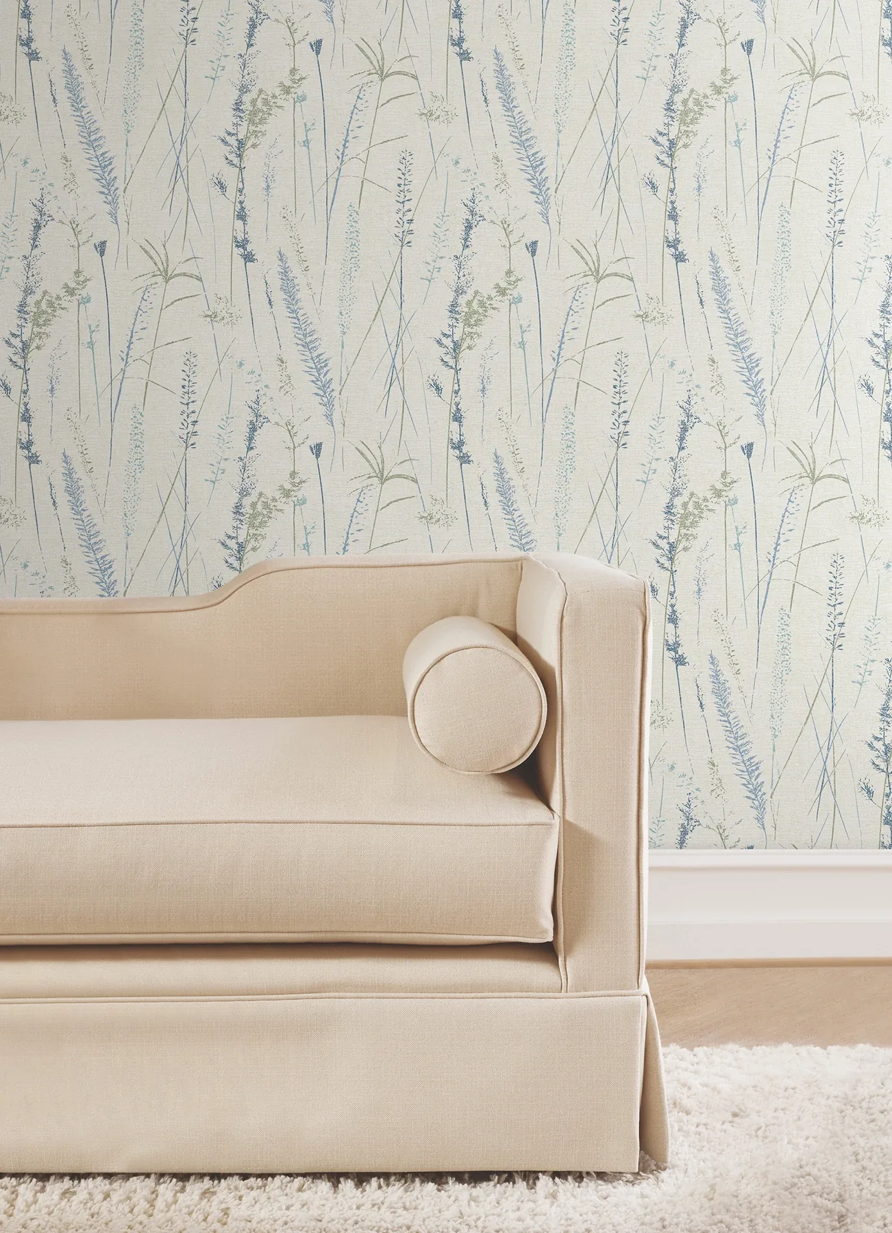 York Designer Series Meadow Splendor Blue Botanical Wallpaper - SKU LL3242