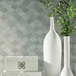 York Designer Series Mermaid Scales Grey & Silver Wallpaper - SKU Y6230203