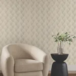 York Designer Series Metallic Beige Gold Scallop Wallpaper - SKU NT6107