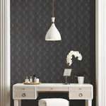York Designer Series Metallic Black Scallop Wallpaper - SKU NT6105