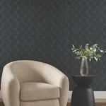 York Designer Series Metallic Black Scallop Wallpaper - SKU NT6105