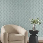 York Designer Series Metallic Blue Pearl Scallop Wallpaper - SKU NT6108