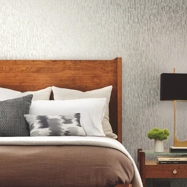 York Designer Series Metallic Cascade Cream & Silver Wallpaper - SKU MD7151